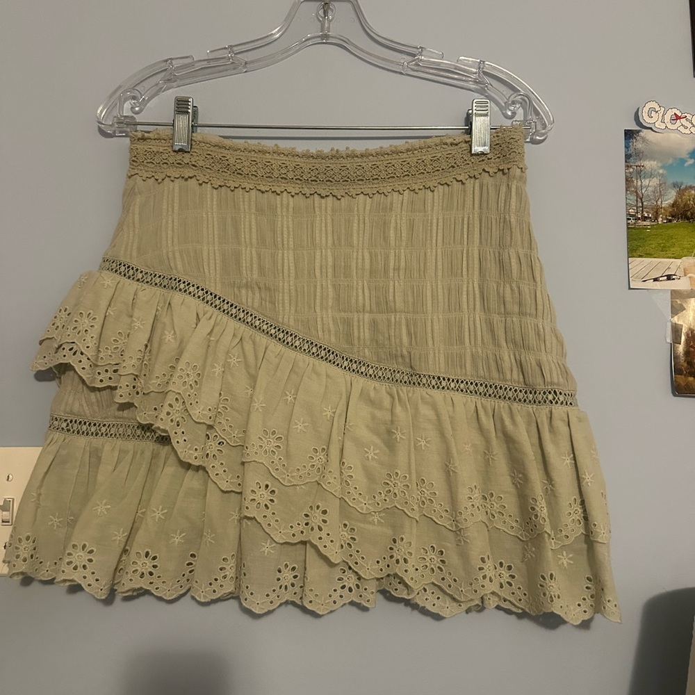 Elegant Green Layered Skirt